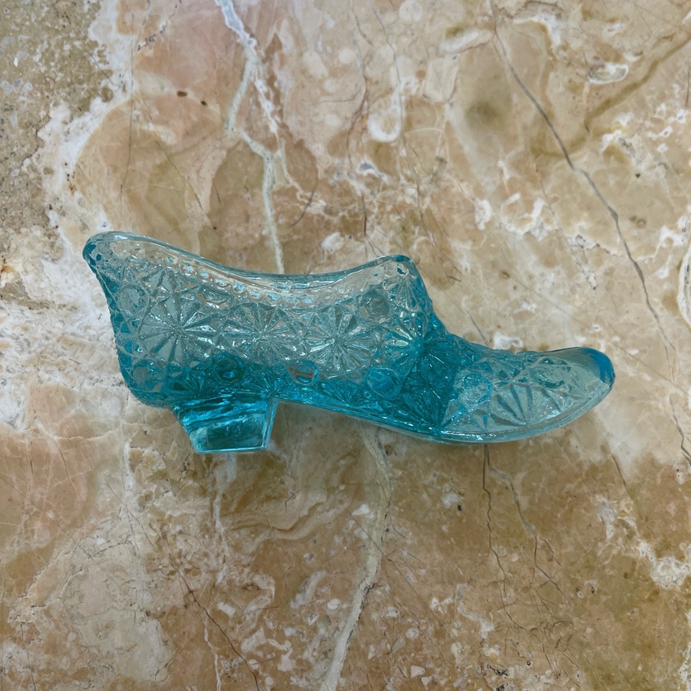 1950’s Aqua glass slipper〰️